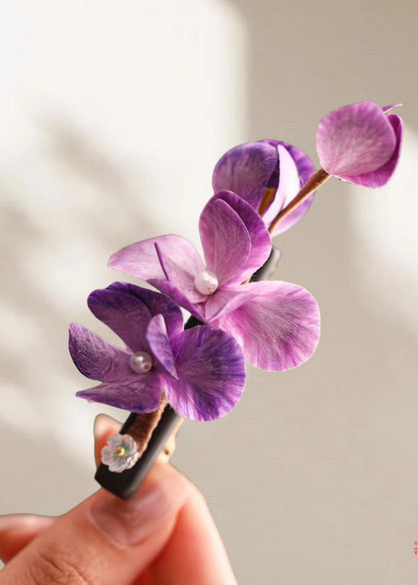 Purple Flower Hairpin