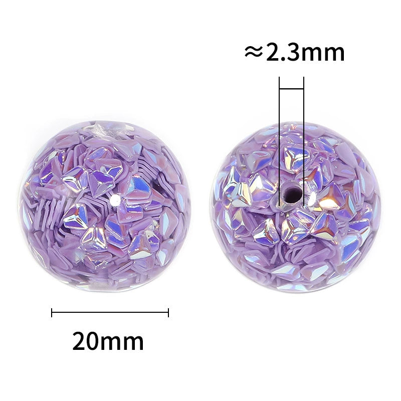Glitter Resin Beads with shiny pieces inside