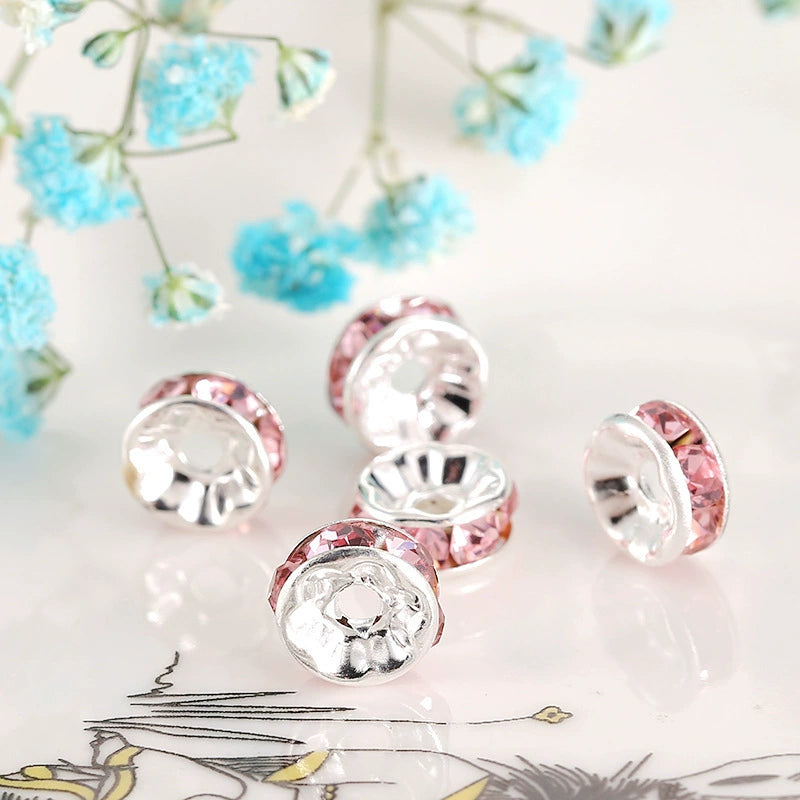 Metalic Spacer with Rhinetones (12mm)