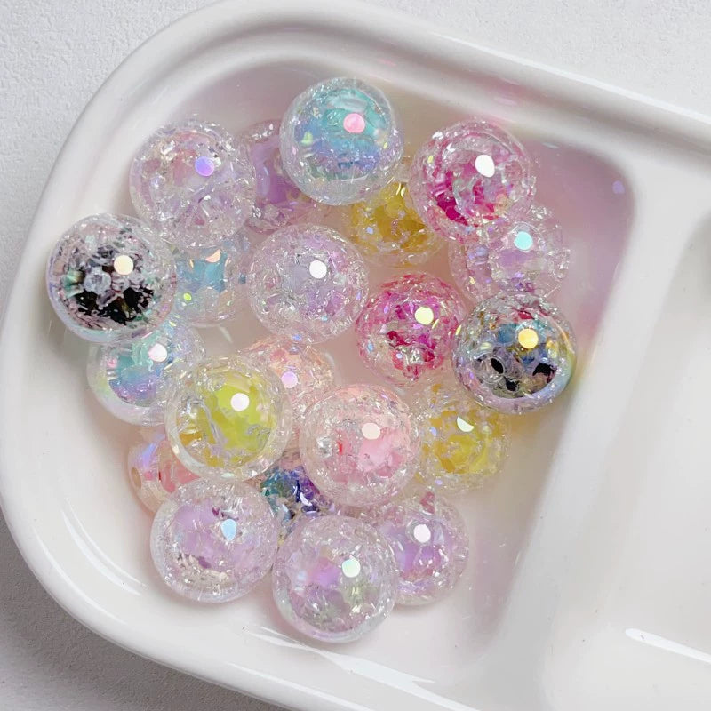 UV Iridescent Crackle Beads (16mm)