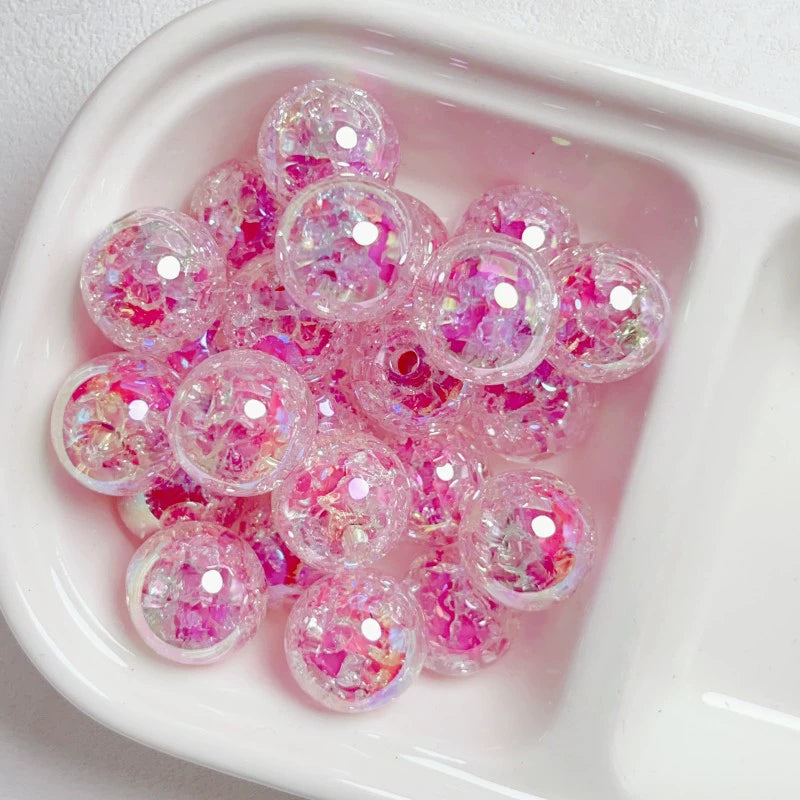 UV Iridescent Crackle Beads (16mm)