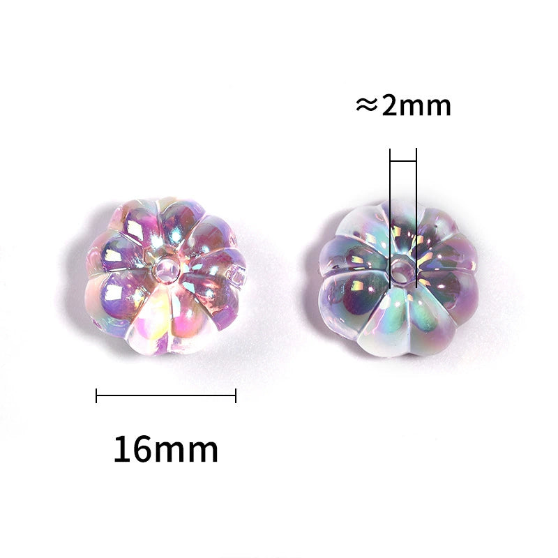 Ultra-Transparent Iridescent Pumpkin Beads