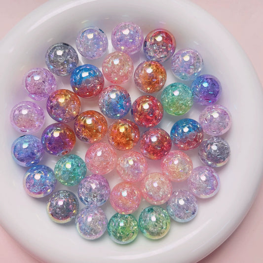 Bicolor Crackle Beads (16mm, rancom color)