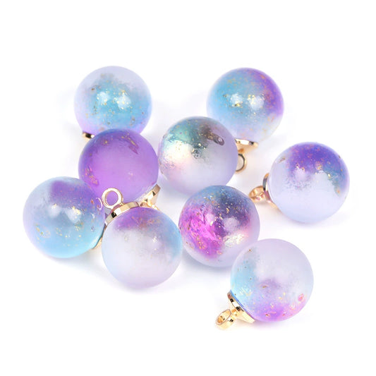Gold-Dusted Glass Bead Pendant (12mm)