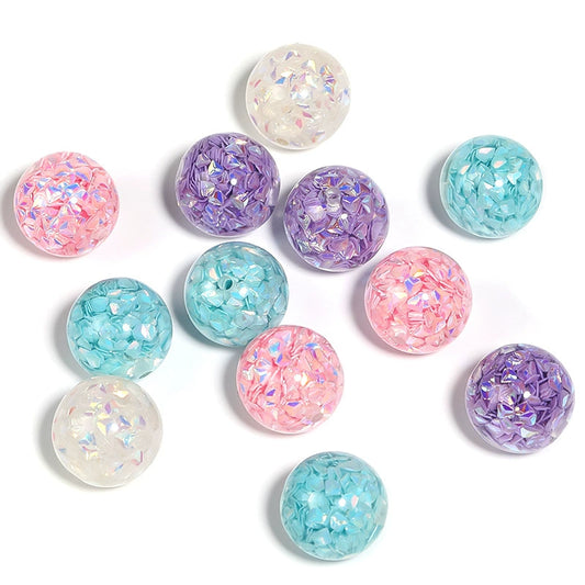 Glitter Resin Beads with shiny pieces inside