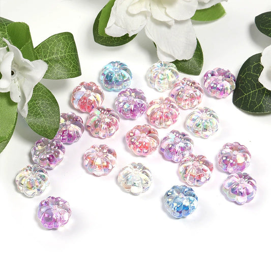 Ultra-Transparent Iridescent Pumpkin Beads